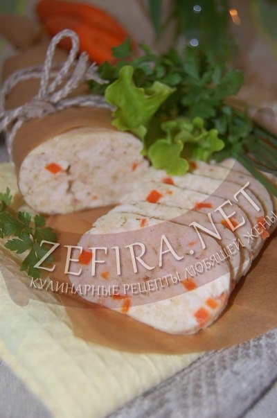 ДОМАШНЯЯ ВАРЕНАЯ КОЛБАСА ИЗ КУРИЦЫ С МОРКОВЬЮ