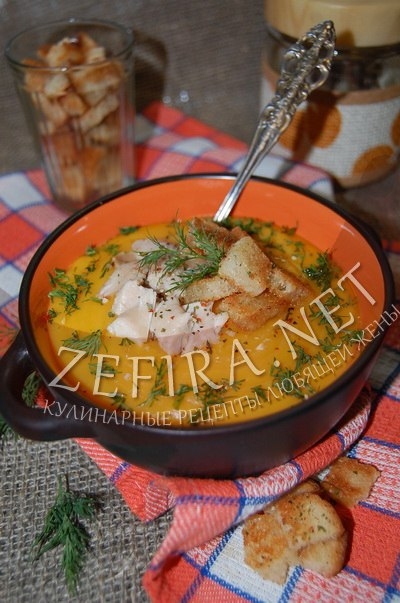 КАРТОФЕЛЬНО-МОРКОВНЫЙ СУП-ПЮРЕ С СУХАРИКАМИ