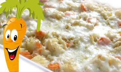 ЗАПЕКАНКА С МОРКОВЬЮ И ЦВЕТНОЙ КАПУСТОЙ