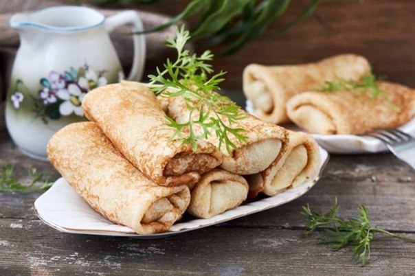 Блины с шампиньонами и сыром от Юлии Высоцкой Блины с шампиньонами и сыром от Юлии Высоцкой