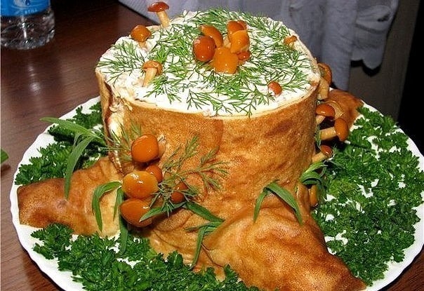 Салат-рулет «Пенёк», вкусно украсит праздничный стол! Салат-рулет «Пенёк», вкусно украсит праздничный стол!