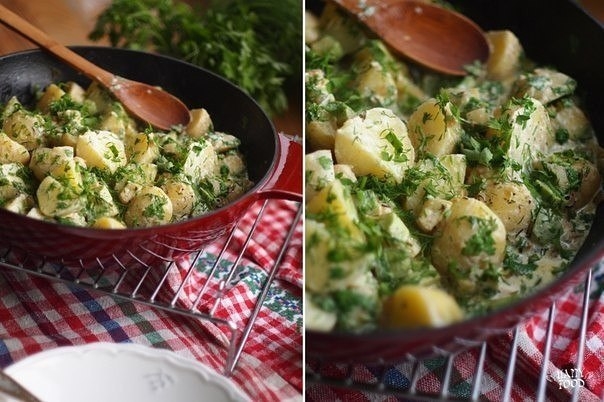 Картофель с зеленью и кабачком.