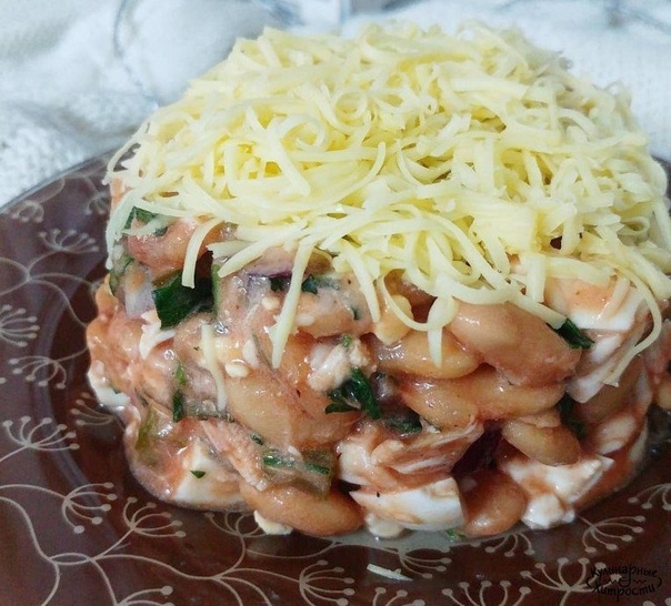 СЫТНЫЙ САЛАТ С КУРОЧКОЙ И ФАСОЛЬЮ
