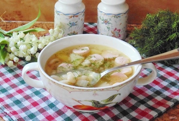 СУП С ФАСОЛЬЮ И СОСИСКАМИ