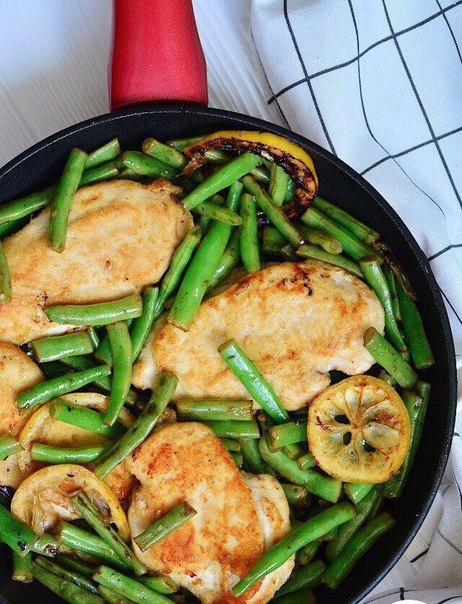 МЕДОВО-ЛИМОННАЯ КУРОЧКА С ФАСОЛЬЮ