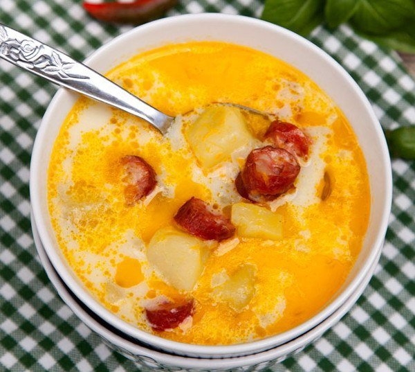СУП С КОМПЧЕННЫМИ КОЛБАСКАМИ