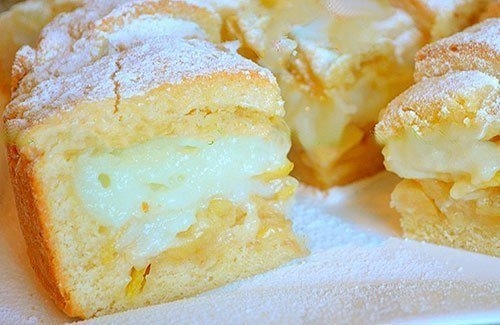 ЯБЛОЧНЫЙ ПИРОГ С ОЧЕНЬ ВКУСНЫМ ЗАВАРНЫМ КРЕМОМ