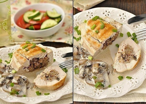 ГРУДКИ ФАРШИРОВАННЫЕ ГРЕЧКОЙ И ШАМПИНЬОНАМИ!
