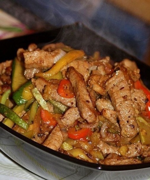 Свинина с овощами по-китайски!