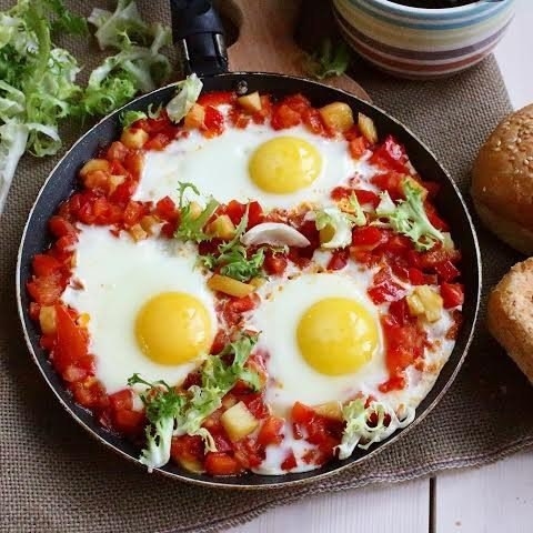 Идеальная глазунья с овощами!