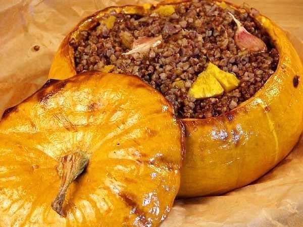 Гречневая каша с луком в тыкве!