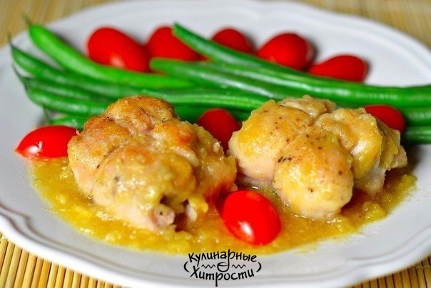 ГОЛЕНЬ ЦЫПЛЁНКА С СЫРОМ В АНАНАСОВОМ СОУСЕ ГОЛЕНЬ ЦЫПЛЁНКА С СЫРОМ В АНАНАСОВОМ СОУСЕ
