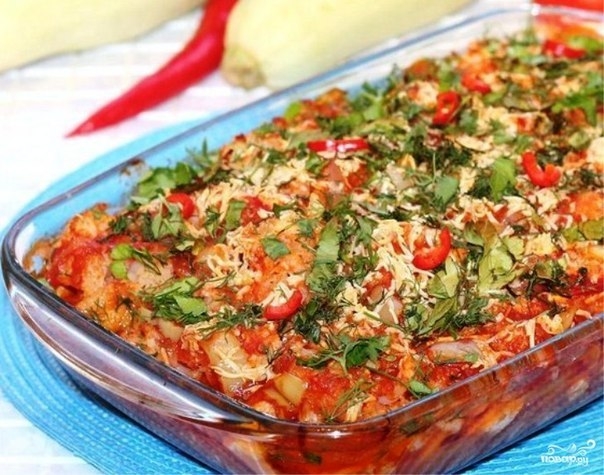 Запеканка с цветной капустой и курицей в соусе