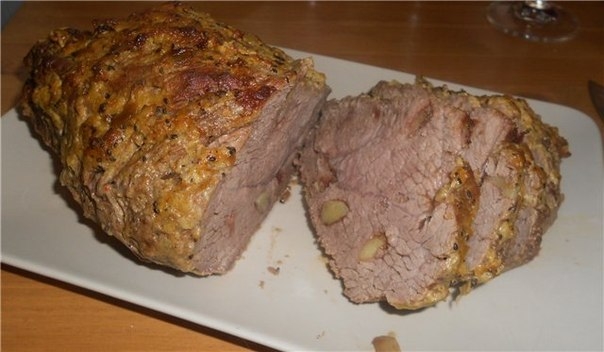 Говядина, маринованная в киви, запеченная в рукаве