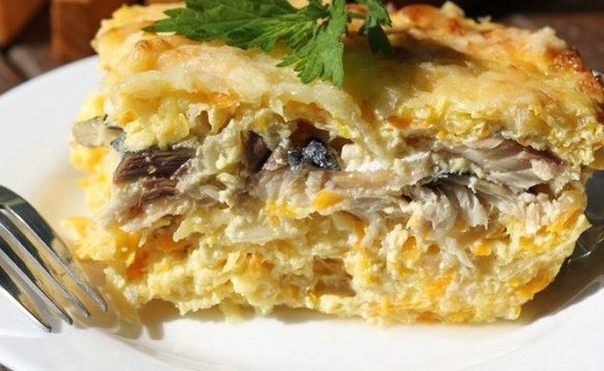 ЗАПЕКАНКА СО СКУМБРИЕЙ И КАБАЧКОМ⠀