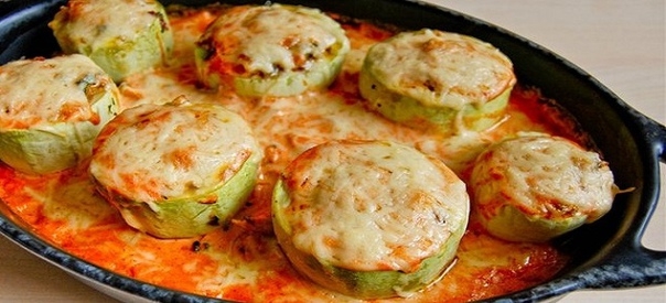 Кабачки фаршированные мясом в духовке