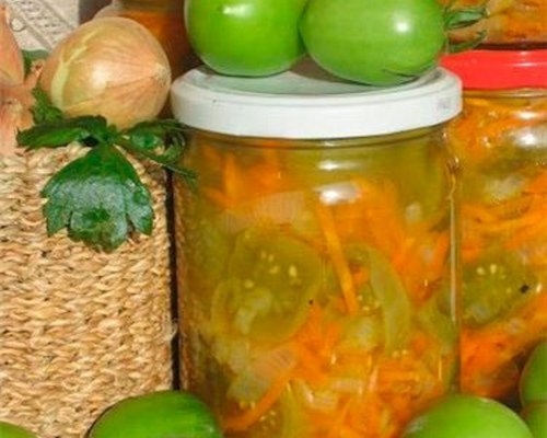 Салат с зелеными помидорами и морковью по-татарски