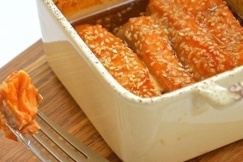 Красная рыба в медово-лимонном маринаде