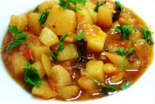 Тушенный картофель с мясом по-татарски