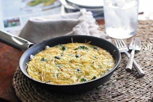 Нежный омлет с брокколи из духовки