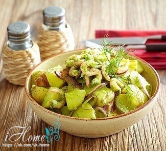 Картофельный салат с креветками