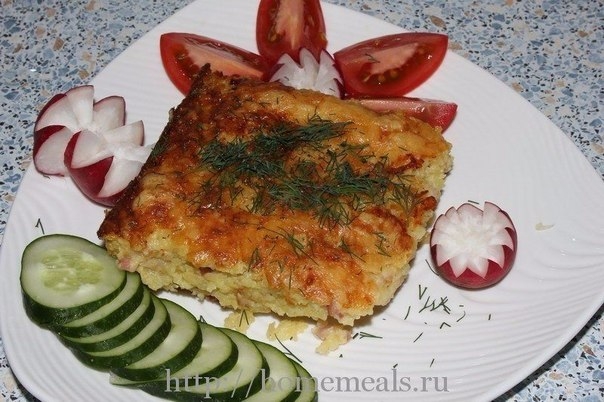 Картофель, запечённый с копчёностями