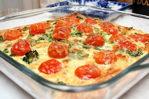 Цветной пирог с овощами.