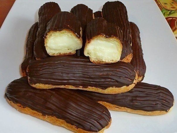 Вкусные эклеры с заварным кремом