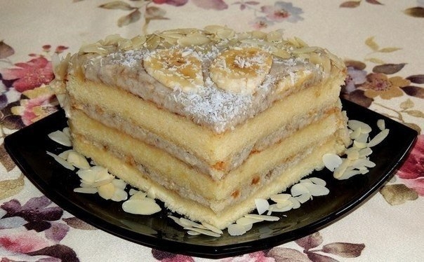 Очень вкусный банановый тортик