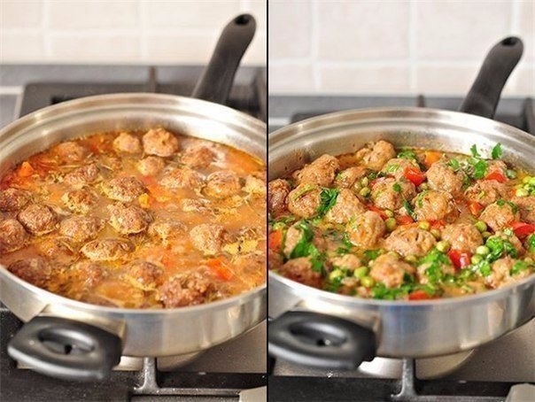 Очень вкусное овощное рагу с фрикадельками