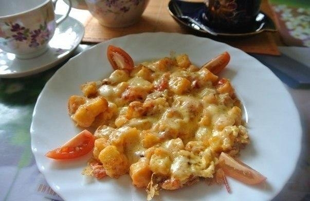 Отличный вариант для завтрака! Яичница по-французски.
