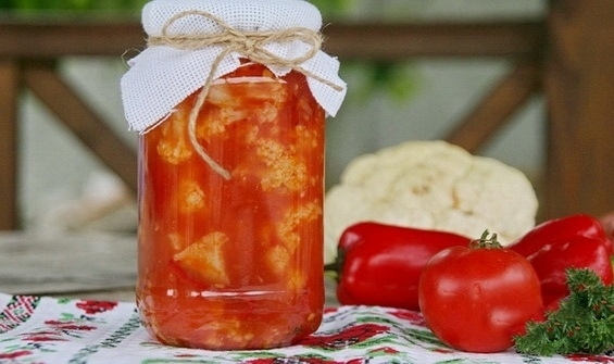 Капуста, маринованная в томатном соке