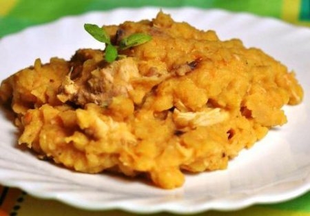 Горох с мясом в мультирарке