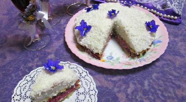 Постный банано-кокосовый торт