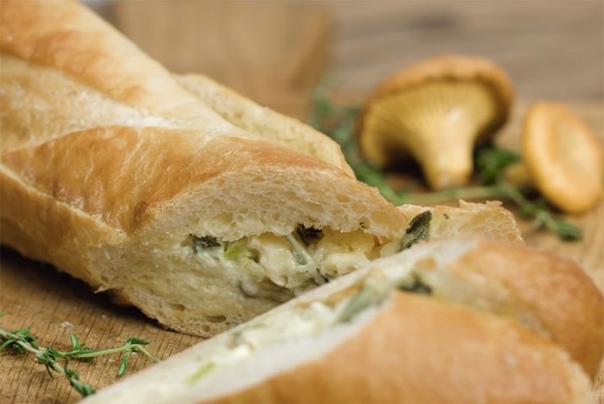 Грибной пирог в багете Грибной пирог в багете
