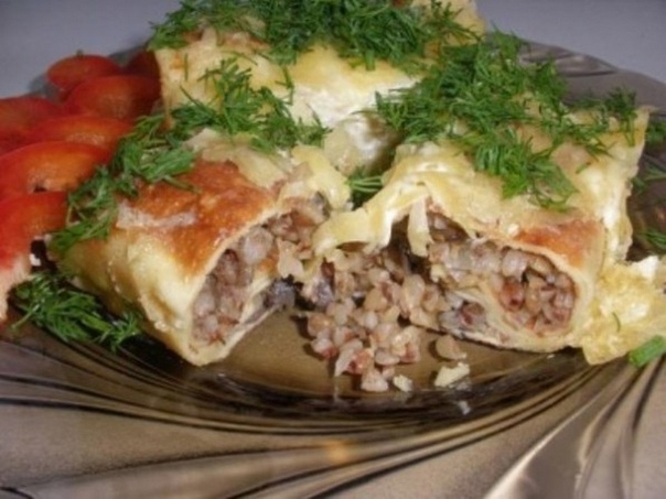 Дрожжевые постные фаршированные блины