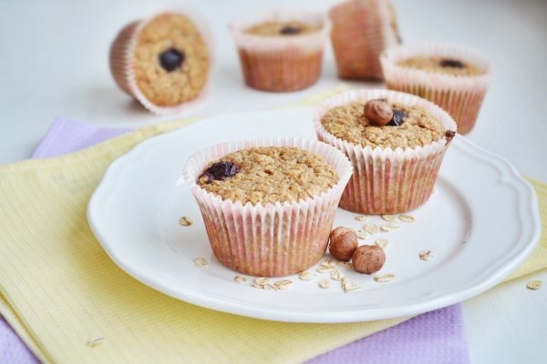 Постные овсяные яблочно-банановые кексы