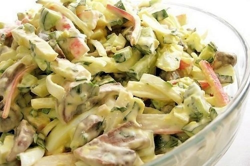 Грибной салат «Аленка» с крабовым мясом Грибной салат «Аленка» с крабовым мясом