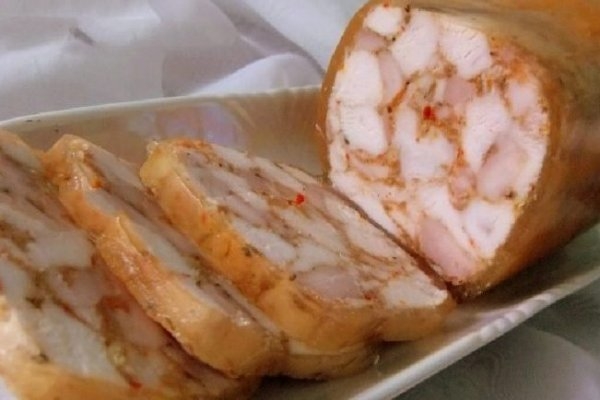 Домашняя рубленая ветчина из курицы