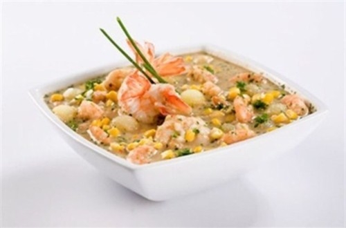 Суп-крем из кукурузы и креветок