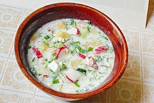 Окрошка днестровская с курицей Окрошка днестровская с курицей