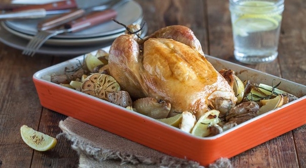 Курица в духовке с картошкой