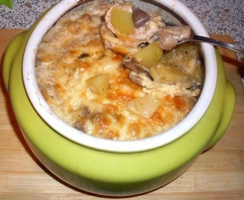 Жаркое из сердечек с грибами в горшочке. Или очень быстрый вкусный ужин. Жаркое из сердечек с грибами в горшочке. Или очень быстрый вкусный ужин.