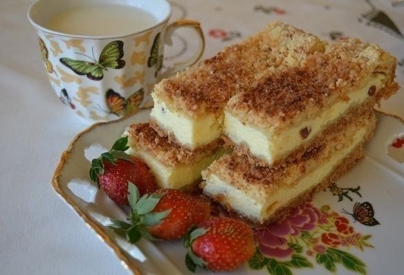 Песочный пирог с творогом к чаю в полдник!