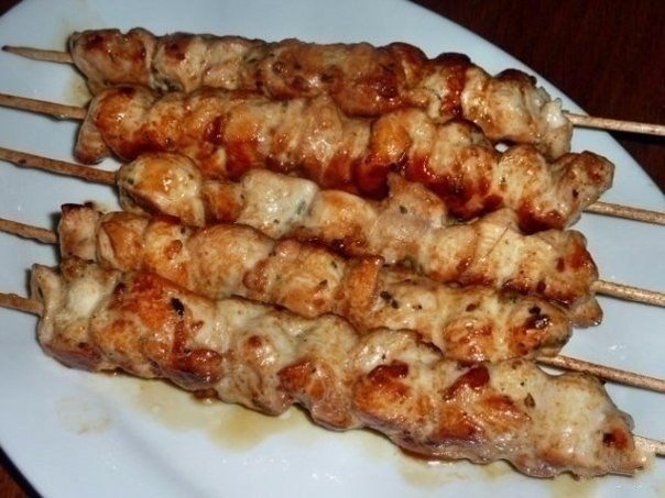 Шашлычок из курицы в духовке.