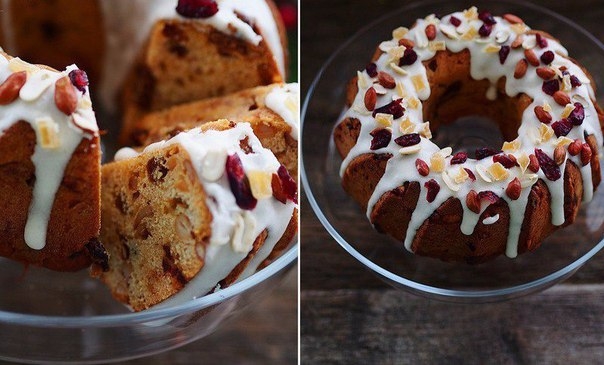 Рождественский кекс с арахисом, апельсином и шоколадом - Christmas peanut cake with orange and choco
