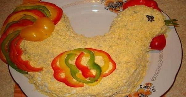 Салат «Петушок» - забирайте на стену чтобы не потерять!