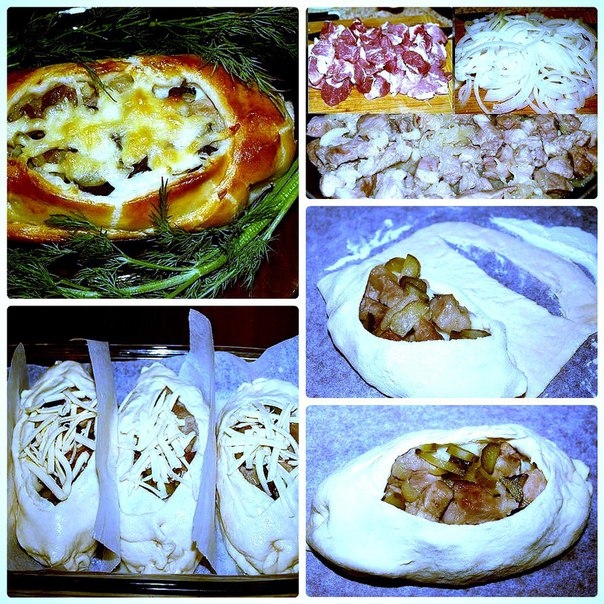 Лодочки из слоеного теста с картофелем, мясом и огурчиками... Лодочки из слоеного теста с картофелем, мясом и огурчиками...