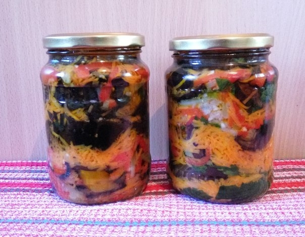 Печёные баклажаны с чесноком на зиму