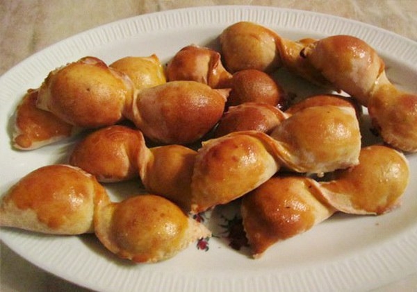 ПИРОЖКИ ДЛЯ ФУРШЕТА С ДВОЙНОЙ НАЧИНКОЙ .